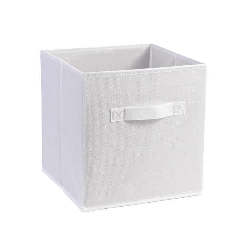White Folding Fabric Storage Cube, 27 x 27 x 28 cm