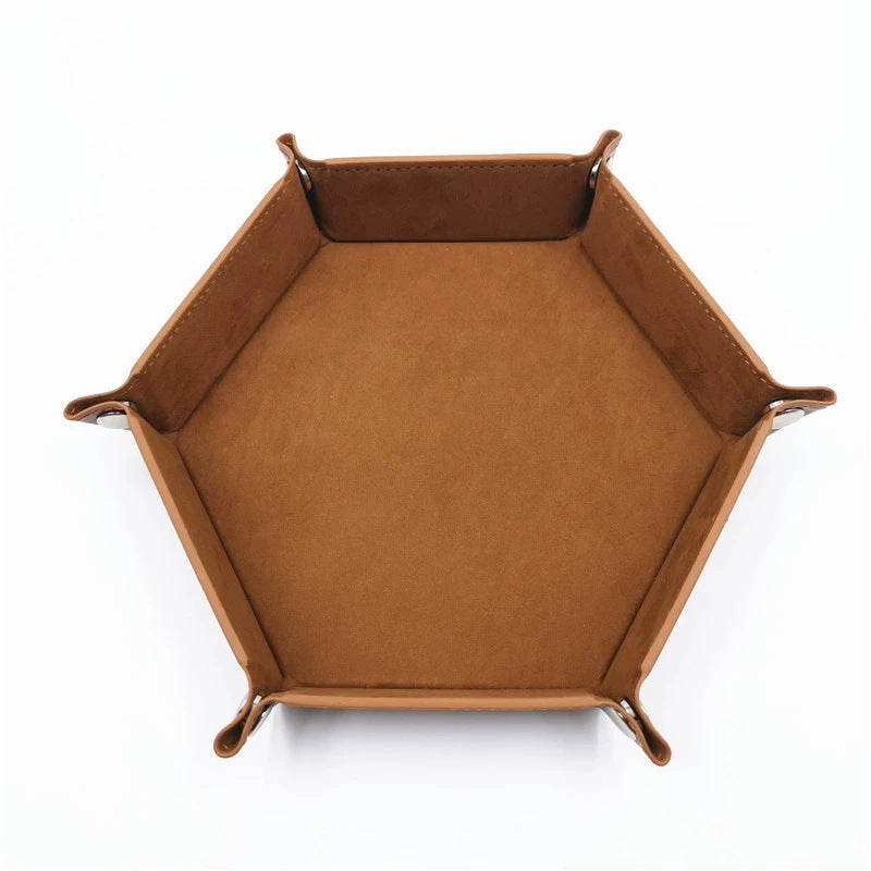 Brown Hexagonal Snap-Corner Storage Tray